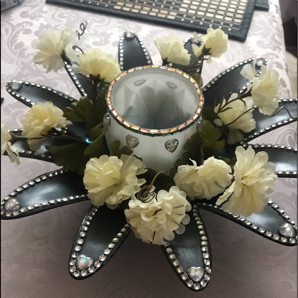 Gunmetal Gray candleholder decoration